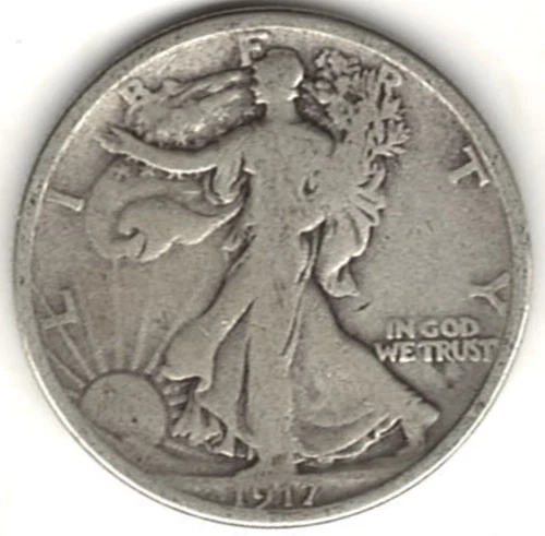 1917 Walking Liberty Half Dollar in GOOD condition ~ PLEASE SEE THE SCAN  ha 2