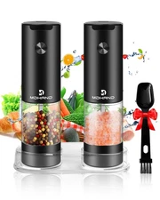 2PCS Electric Salt and Pepper Grinder Set USB Rechargeable Automatic Pepper Mill