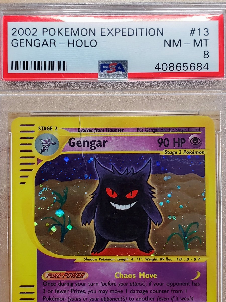Pokemon PSA 8 NM-MINT 2002 Gengar 13/165 Expedition Holo Rare Card