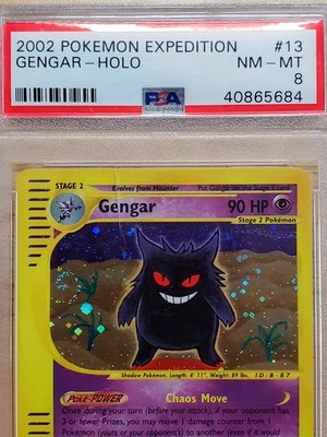 Pokemon PSA 8 NM-MINT 2002 Gengar 13/165 Expedition Holo Rare Card