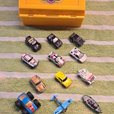 Mixed Lot MicroMachines Pit Case And Multiple Cars, Plane, Boat