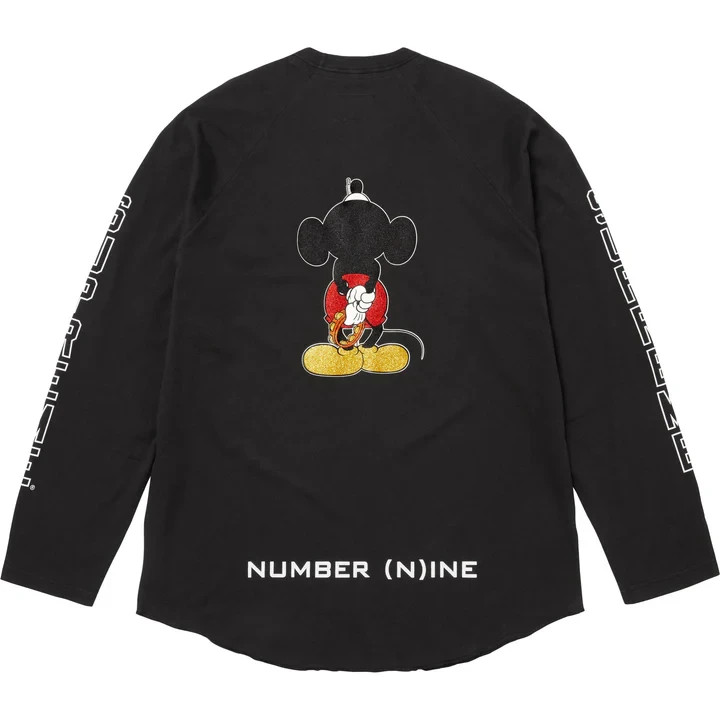 Supreme Number (N)ine Mickey Mouse Raglan L/S Top Black | eBay
