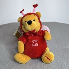 Firefly Pooh Love Bug Pink Wings The Disney Store Bean Bag Plush 8" Dated 2000
