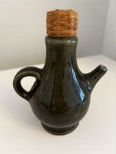 Lotus Pottery Stoke Gabriel Studio Devon Glazed Green Stoneware Vinegar Oil Jug