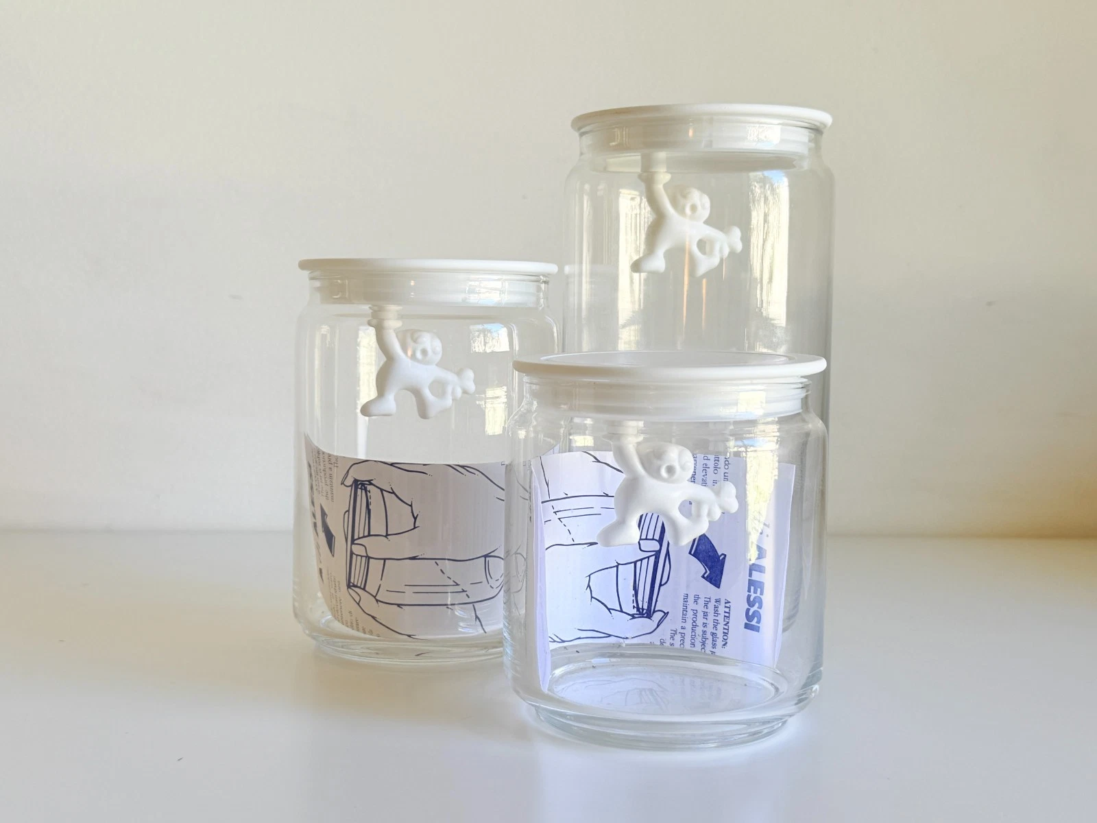 Alessi Kitchen Storage Jar 3 pc Set White - Gianni