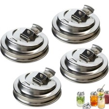 Mason Jar Drinking Lids Drip Free Flip Top Stainless Steel Mason Jar Pour Lid