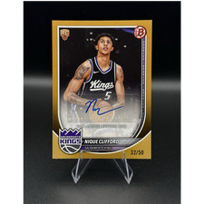 2025-26 Bowman Rookie Gold Auto Nique Clifford /50 Kings #RVA-NC