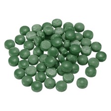 12mm Glass Mosaic Tiles, 200g Round Iridescent Glass Pieces, Dark Green