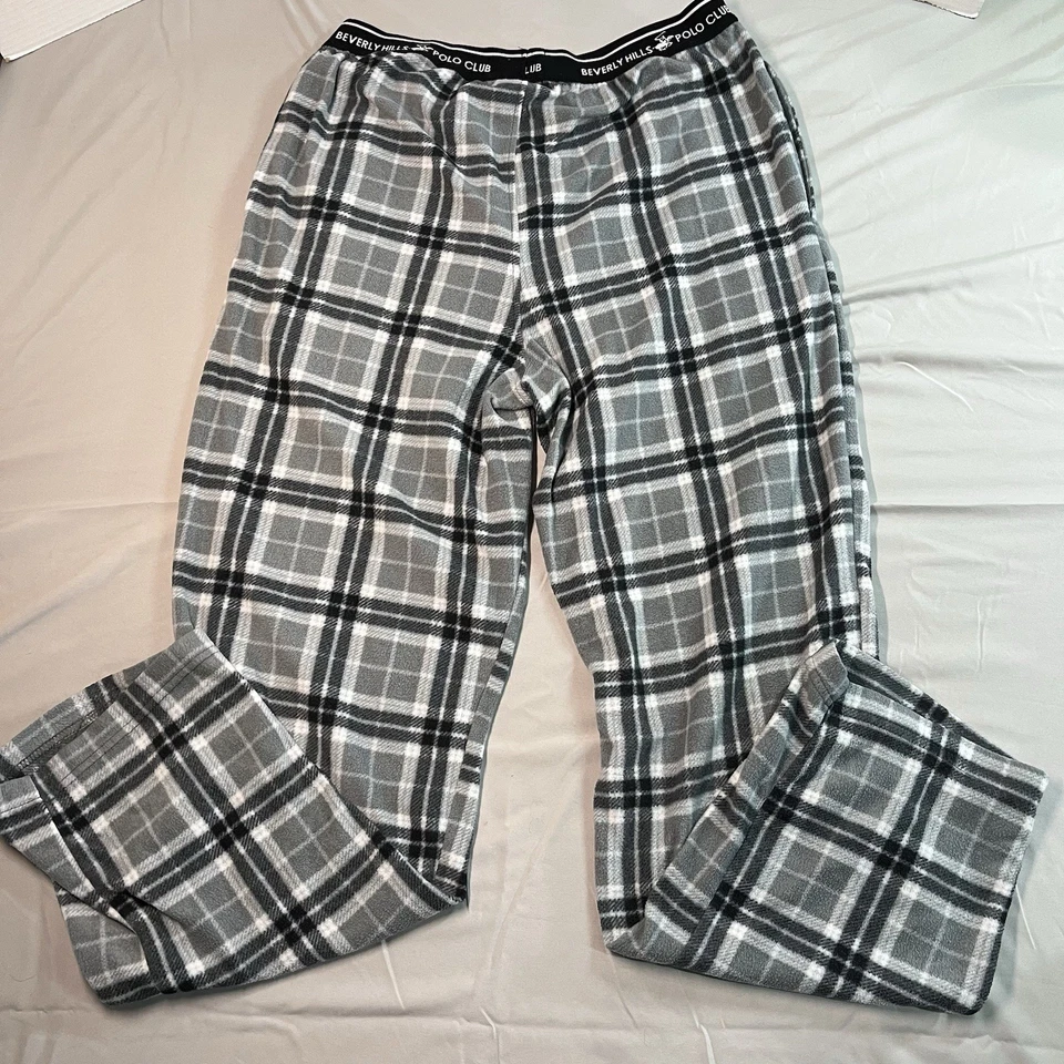 Calça polo masculina Beverly Hills pijama flanela cintura elástica xadrez M - Imagem 2 de 4
