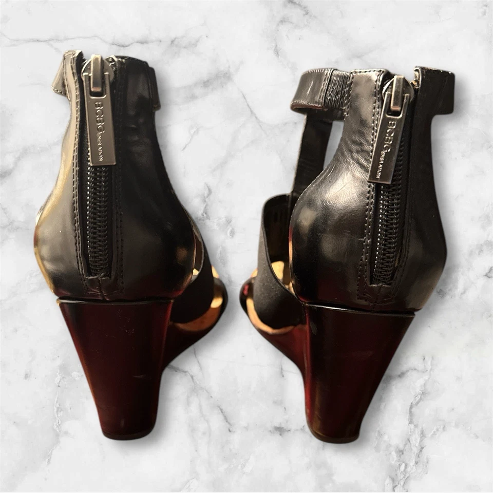 7.5 BCBG Max Azria BCBGeneration Tacón con Cremallera BARLEE Sandalias con Correa de Cuña!! Foto 3 de 4