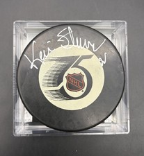 Kevin Stevens Signed NHL 75th Anniversary Hockey Puck-JSA CI09926