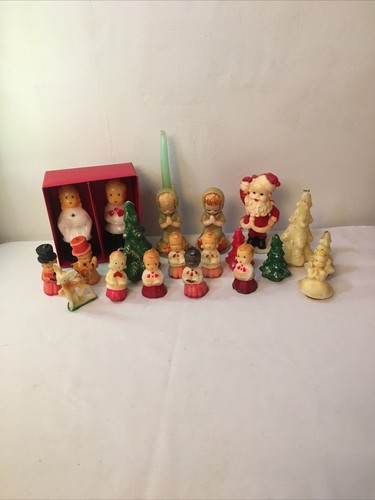 Lot 19 Vintage Gurley Weihnachtskerzen Carolers Santa Hirsch Bäume + seltene!