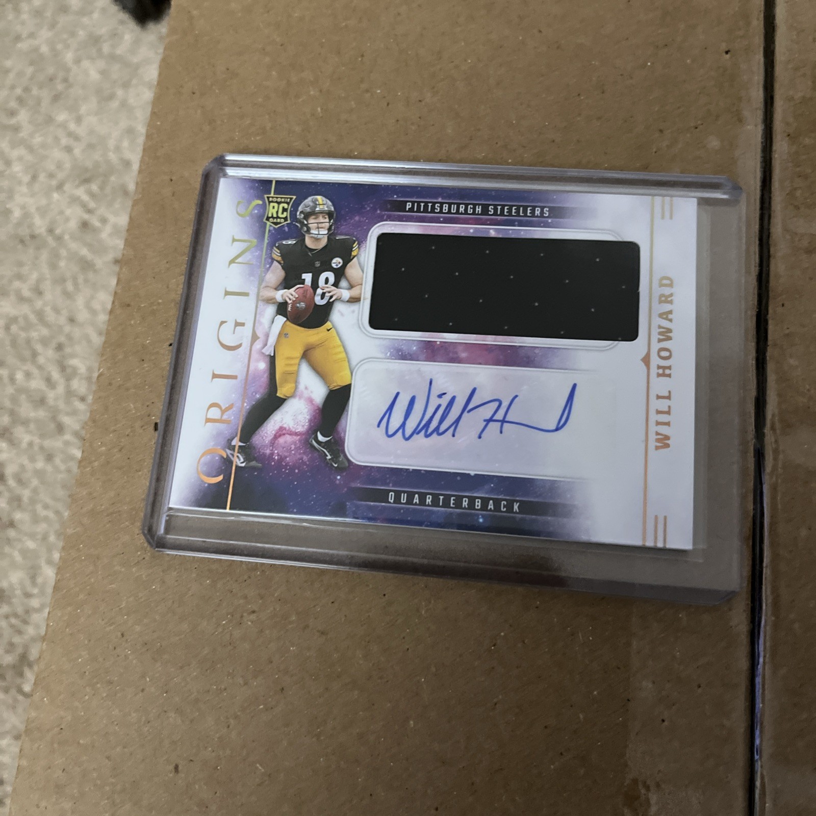 2025 Panini Origins Rookie Will Howard Jumbo Patch Auto RC Pittsburgh Steelers