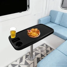 RV Table Top Replacement Removable RV Table Top Table Top w/ Cup Holder Black