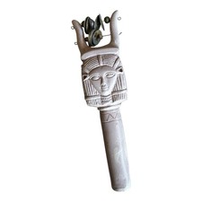 Egyptian Clay 8" Sistrum Hathor Rattle Musical Instrument