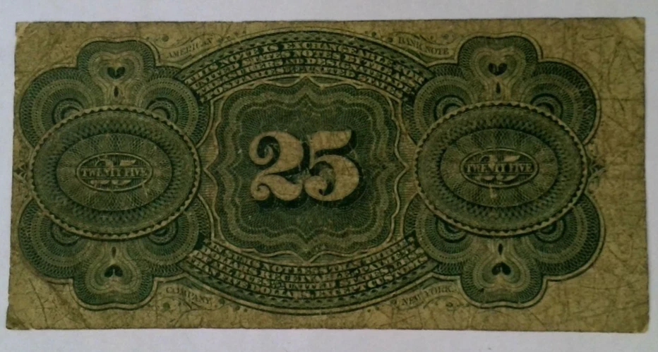 1863 25 Cent Fractional Currency 25 Cents – 4th Issue Fr 1303 - Image 2 of 4