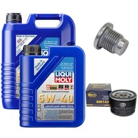 MotoröL Filter Set 5W-40 Liqui Moly 6 Liter + Schraube FüR Renault Megane I 2.0