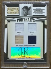 2005 Donruss Prime Patches JUAN GONZALEZ Portraits Quad Relic Auto /125 Rangers