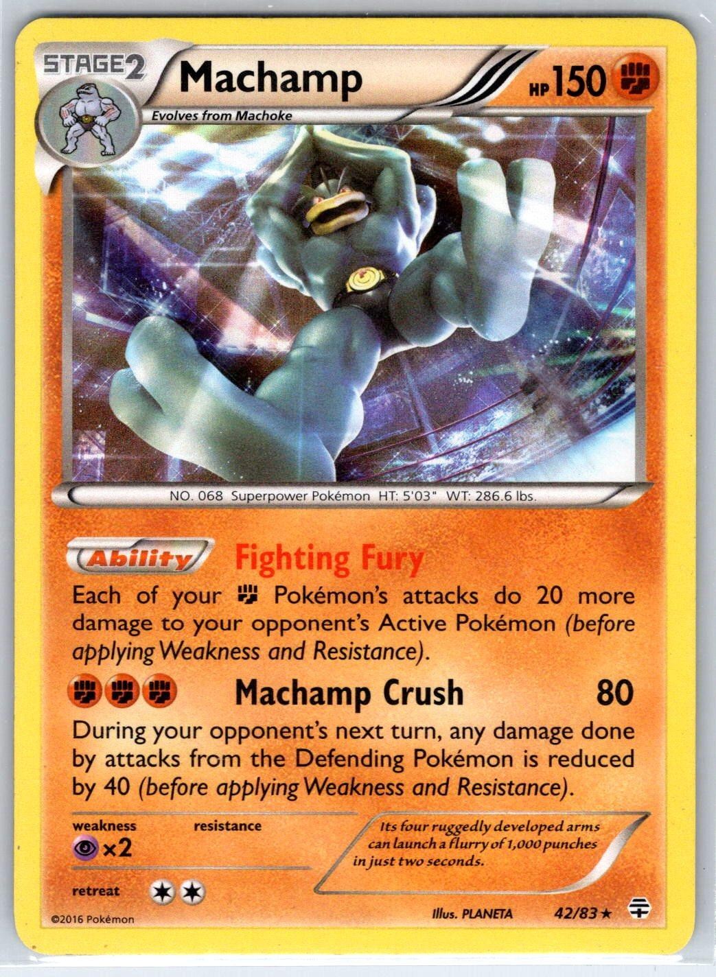 Machamp 42/83 Holo Rare Generations Pokemon Moderately Played
