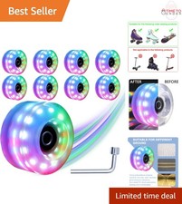 8 Pack Light Up Skate Wheels 58mm Polyurethane Bearings for Skates Boards