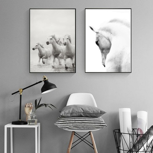 Animal White Horse Canvas Art Print Poster Living Room Wall Picture Modern Decor - Picture 6 of 17