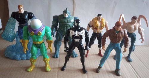 ToyBiz Spider-Man Animated Series Action Figure Lot Peter Rhino Hydroman 1990s