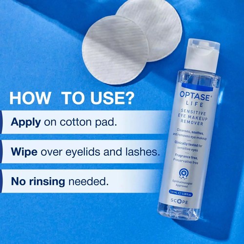 2x Optase Life Sensitive Eye Makeup Remover - Hyaluronic Acid, Manuka Honey - Picture 5 of 12