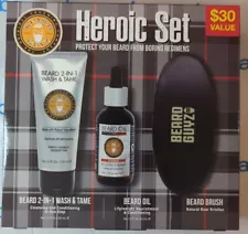 Beard Guyz Herioc Beard Conditioning Set 2 in 1 Wash -Tame Beard oil - Brush New