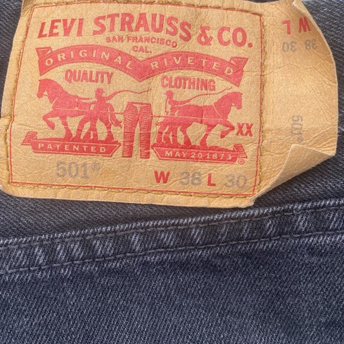 levis 501 XX button fly black denim Original Fit jeans 38x30 - Picture 2 of 7