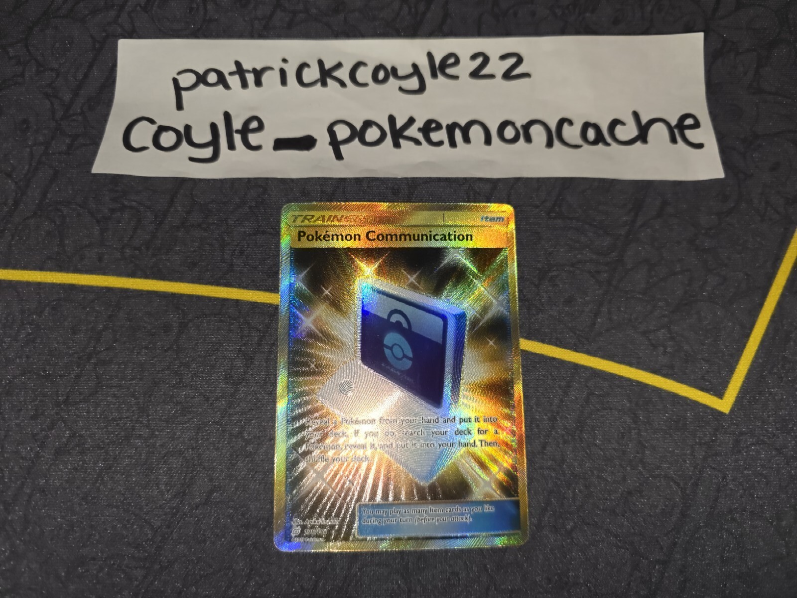 Pokemon Communication Secret Rare Sun & Moon Team Up 196/181 NM front/VLP back