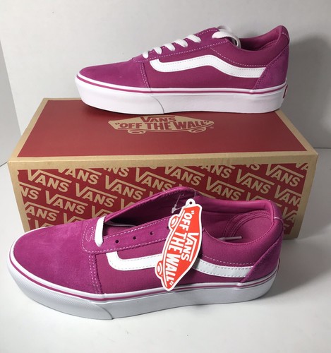 nuevo! Vans Ward Plataforma Mujer Calzado para Patinar Talla 10.5 ante/lona  fucsia | eBay