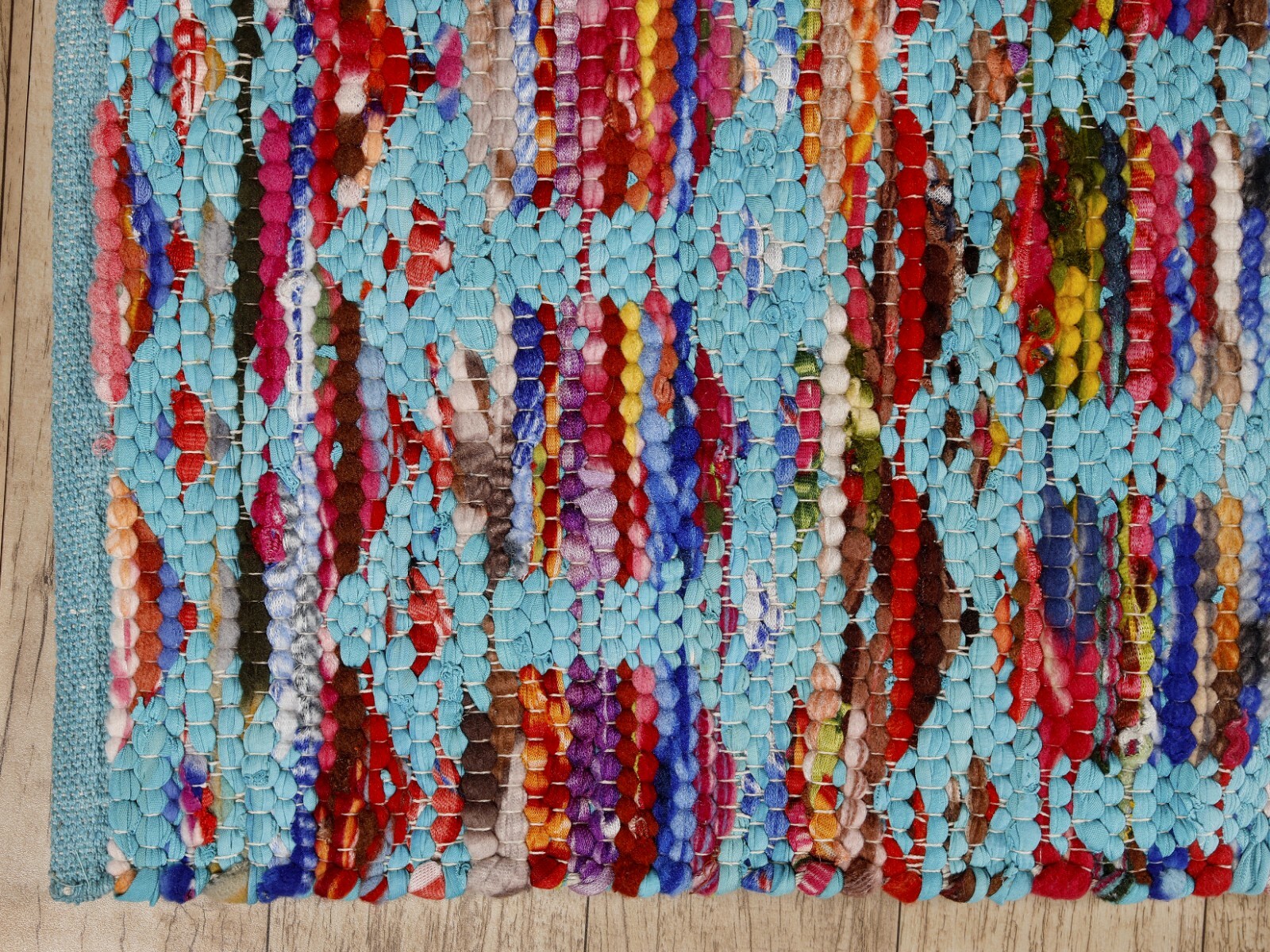 Chindi Rag Rug X Large Handmade Turquoise Colour Rugs Area Mat Recycled ...