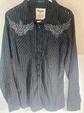 Roar Destined To Button Up Western Embroidere...