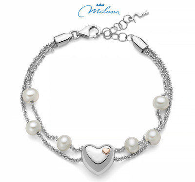 Bracciale in titanio, motivo cuore discreto, modello Alexandra