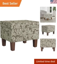 Compact Modern Ottoman with Hinged Lid - Stylish Storage Solution for Any Room