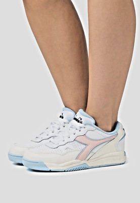 NWOB Diadora Women s Winner Lace Up Low Top Sneakers, White/Peach Whip, Sz 8