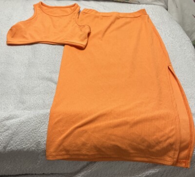 Ladies Shein piece outfit Maxi Skirt And Crop Top Size Small