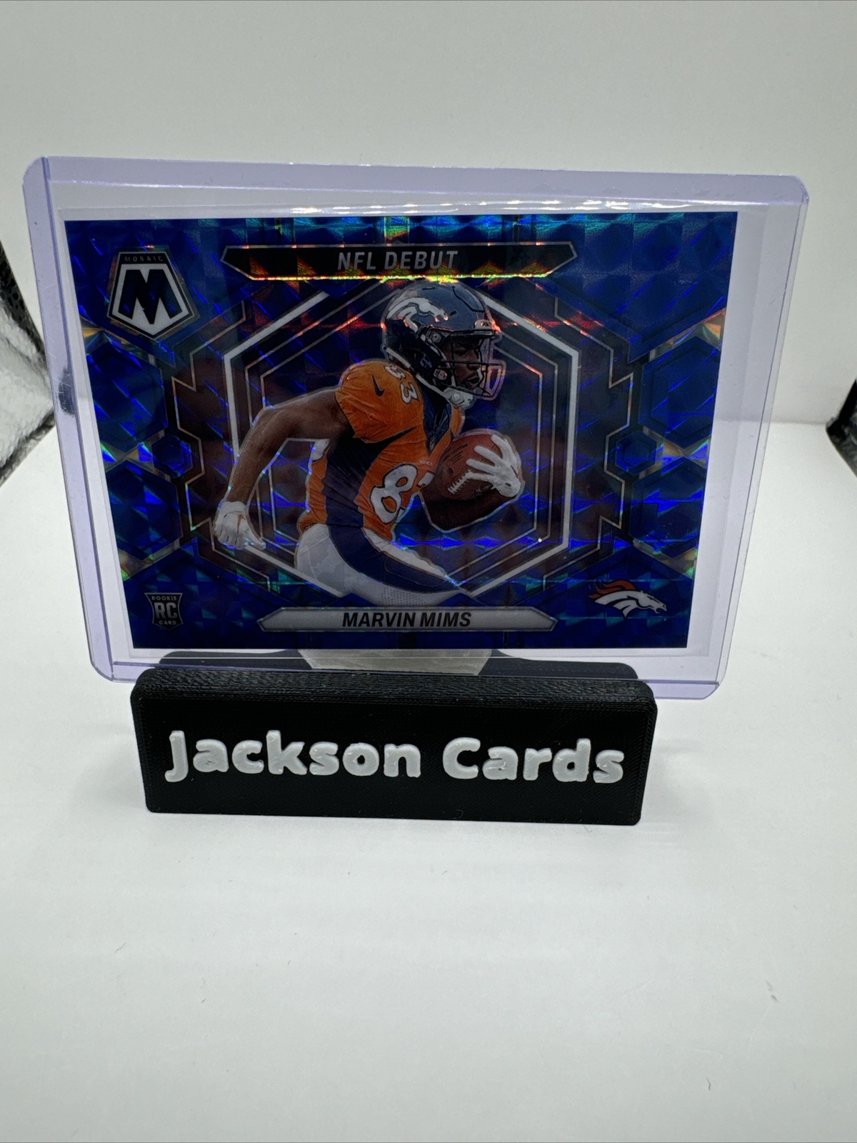 Marvin Mims #ND-13 (RC) 2023 Panini Mosaic Blue NFL Debut /99 Broncos