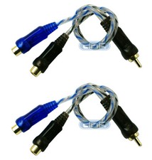 2 Pack 6" 100 Copper RCA Audio Cable "Y" Adapter Splitter 2 Female 1 Male