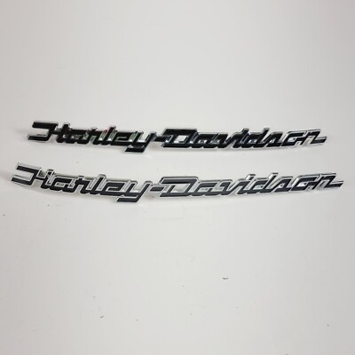 Harley Davidson Chrome & Black Fuel Tank Emblems Set 08-23 Touring