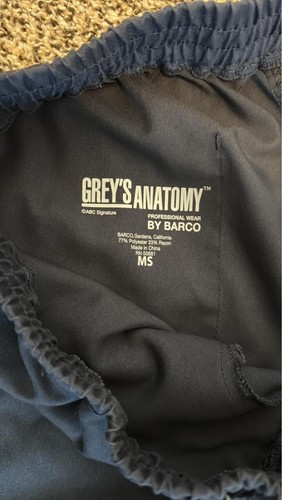 BARCO MENS GREY'S ANATOMY ELASTIC WAIST ZIP FLY STRAIGHT LEG SCRUB PANT MEDIUM - Picture 2 of 3