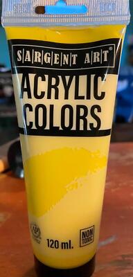 Sargent Art Acrylic Colors Paint Tube 120 ml Lemon Yellow Cadmium Non Toxic New