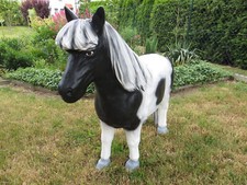 Pony Pferd lebensgroß schwarz weiß Gartendeko Dekofigur 120x96cm eigener Versand