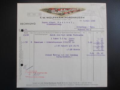 (2188) Rechnung F.W. Wolffram, Nordhausen 1940