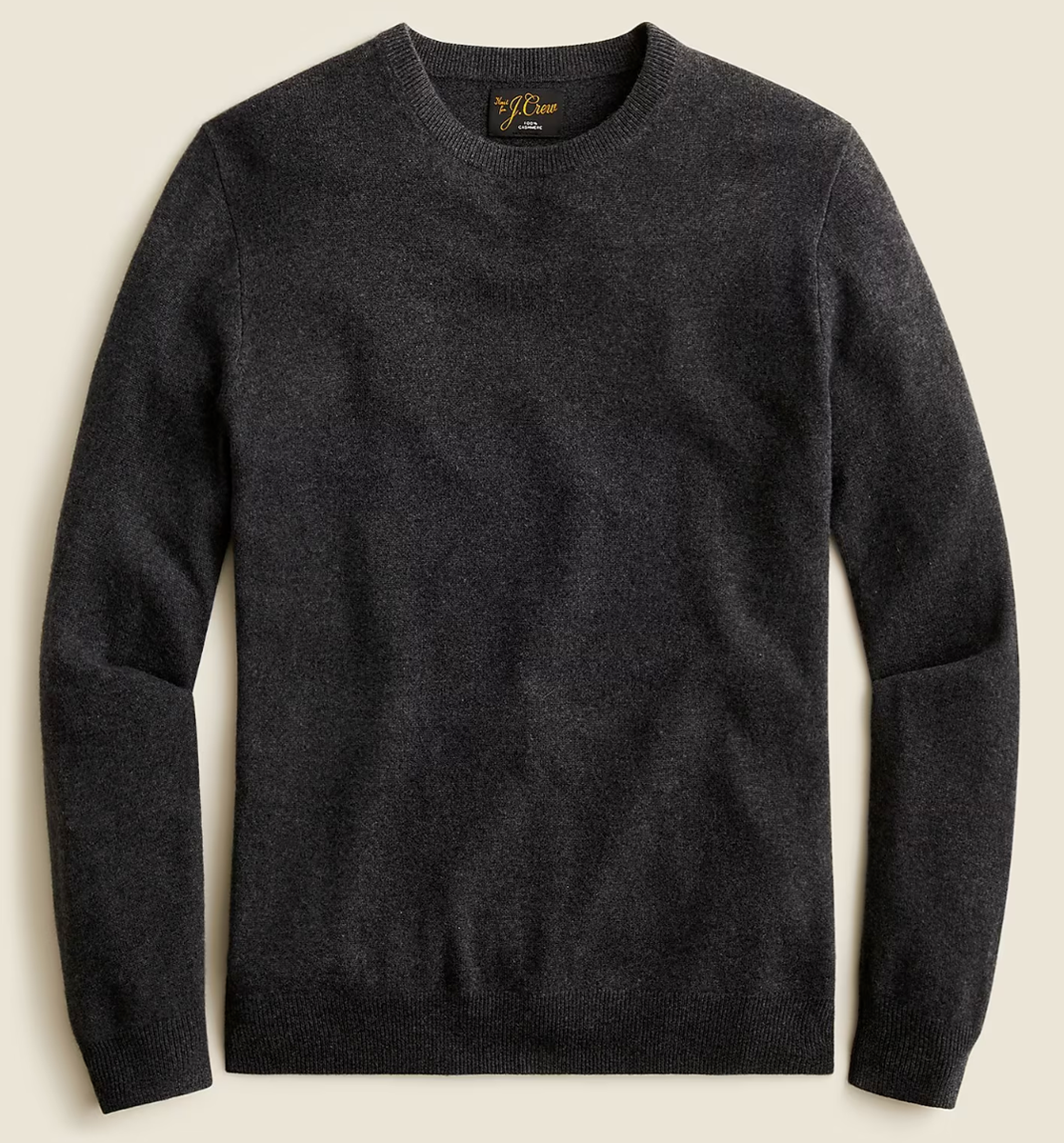 NWT J.Crew 100% Cashmere Sweater Gray Crewneck Heather Charcoal