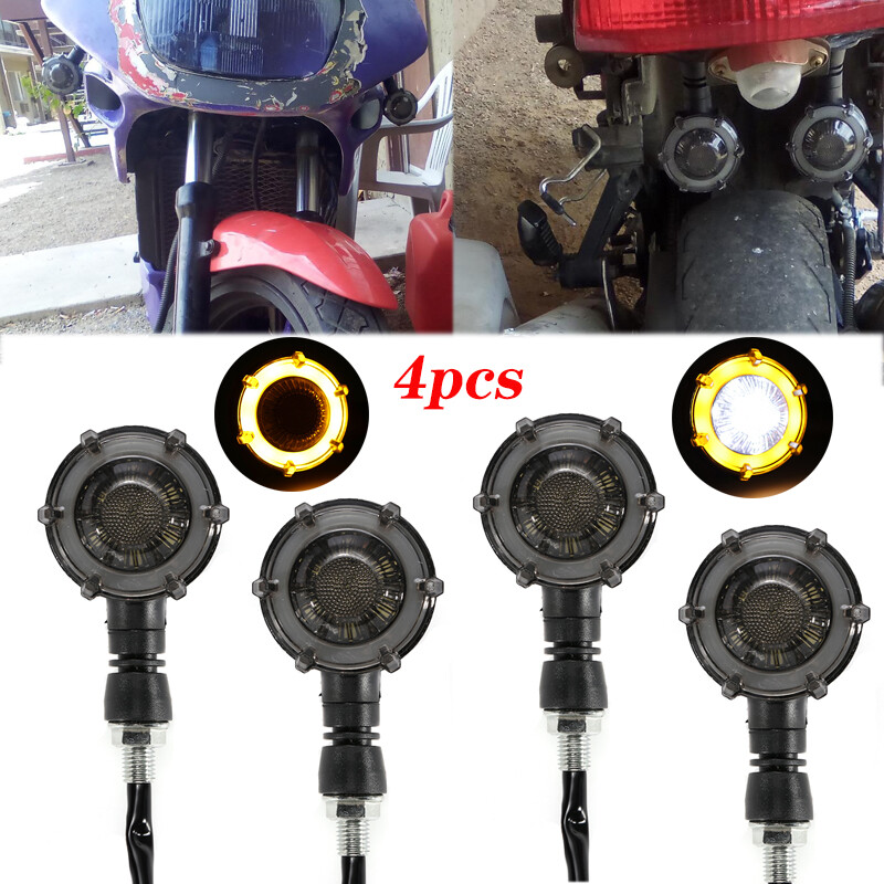 4Pcs Motorcycle Bullet Turn Signal Light Amber For Harley