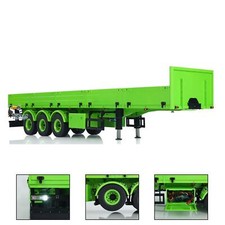 3-Axle 1/14 Metal Semi Trailer W/Manual Lifting Legs Lights for RC Tractor Truck