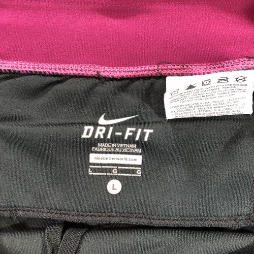 Nike Leggings Women’s Large Black Pink Running Capris Gym Workout - Picture 10 of 18