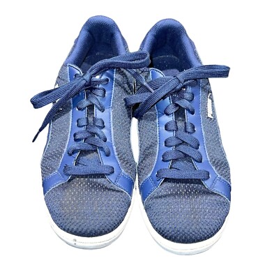 Puma Mens Smash Knit Mesh Sneaker Navy Blue White Casual Shoes Size 9.5 EUC