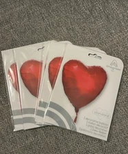red anagram heart foil balloon x10
